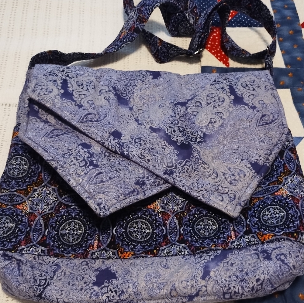 Purple Boho Patchwork Reversible Flower Quilted S… - image 7